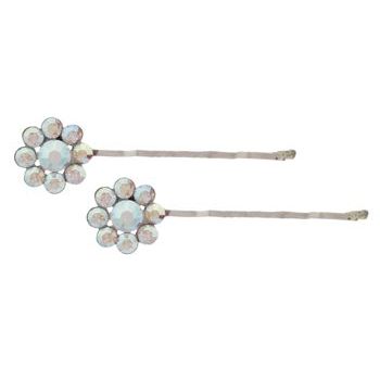 Tarina Tarantino - Crystal Flower Bobby Pins - Crystal AB