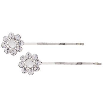 Tarina Tarantino - Crystal Flower Bobby Pins - Crystal