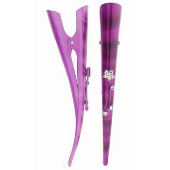 HB HairJewels - Marbled Banana Clips - Light Plum (2)