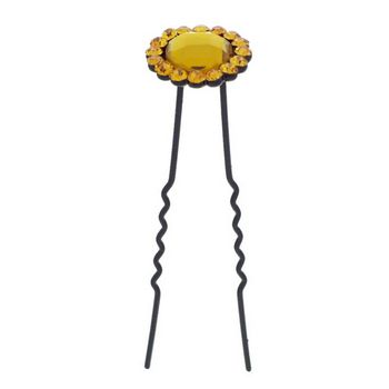 Karen Marie - Large Crystal French Hairpin - Gold (1)