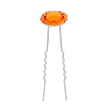 Karen Marie - Large Crystal French Hairpin - Marigold & Silver (1)