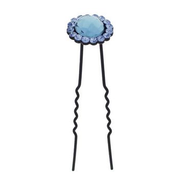 Karen Marie - Large Crystal French Hairpin - Blue (1)