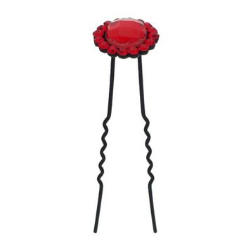 Karen Marie - Large Crystal French Hairpin - Red (1)