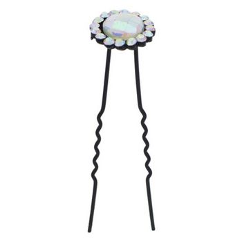 Karen Marie - Large Crystal French Hairpin - White AB (1)