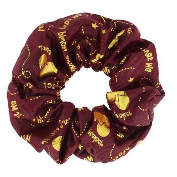 HB HairJewels - Leather Inspired Gold Graffiti Embossed Pony Elastic - Merlot (1)