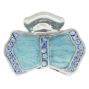 Karen Marie - Mini Enamel & Crystal Bowtie Jaw - Blue (1)