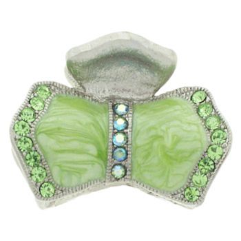 Karen Marie - Mini Enamel & Crystal Bowtie Jaw - Peridot (1)