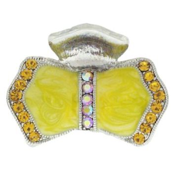 Karen Marie - Mini Enamel & Crystal Bowtie Jaw - Yellow (1)