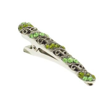 Karen Marie - Mini Filigree Crystal Clip - Green (1)