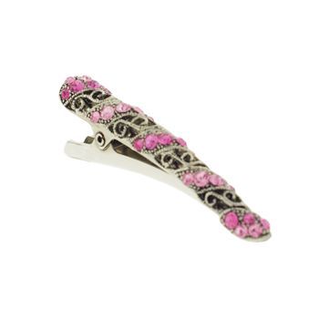Karen Marie - Mini Filigree Crystal Clip - Pink (1)