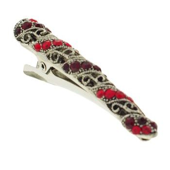 Karen Marie - Mini Filigree Crystal Clip - Ruby (1)
