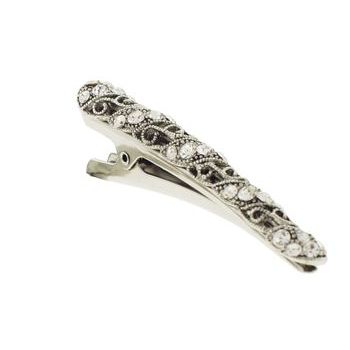 Karen Marie - Mini Filigree Crystal Clip - White (1)