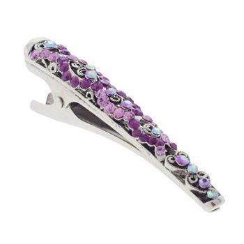 Karen Marie - Mini Filigree Crystal Clip - Violet (1)