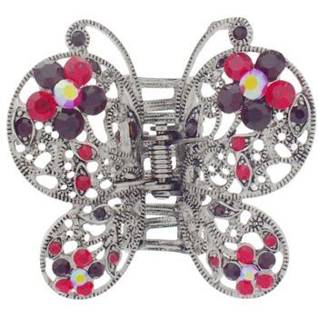 Karen Marie - Large Crystal Butterfly Claw Clip - Ruby