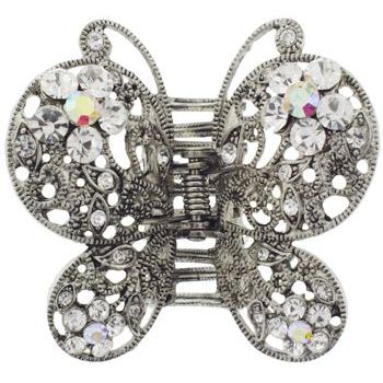 Karen Marie - Large Crystal Butterfly Claw Clip - Diamond