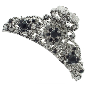 Karen Marie - Extra Large Crystal Encrusted Claw - Black and Smoke-Hued (1)