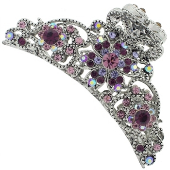 Karen Marie - Filigree Crystal Encrusted Claw - Dazzling Diamond White (1)