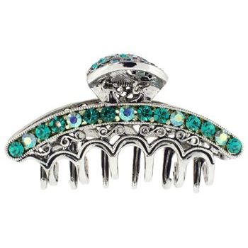 Karen Marie - Large Crystal Arc Claw - Aqua (1)