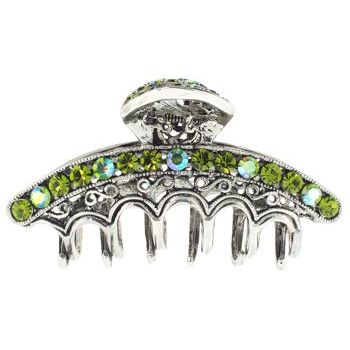 Karen Marie - Large Crystal Arc Claw - Peridot (1)