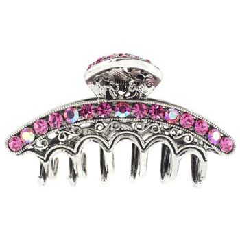 Karen Marie - Large Crystal Arc Claw - Pink (1)