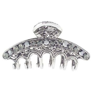 Karen Marie - Large Crystal Arc Claw - Black Diamond (1)