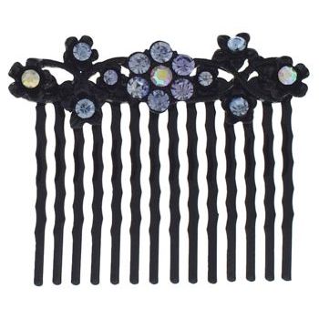 Karen Marie - Garden Flower Crystal Comb - Blue (1)