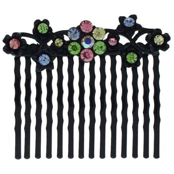 Karen Marie - Garden Flower Crystal Comb - Rainbow (1)