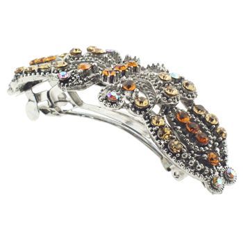 Karen Marie - Filigree Butterfly Barrette - Amber
