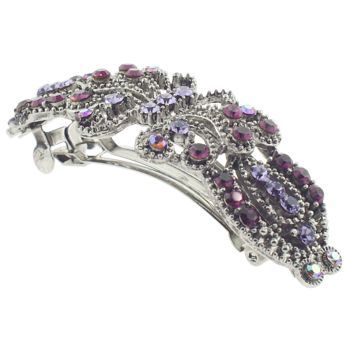 Karen Marie - Filigree Butterfly Barrette - Amethyst