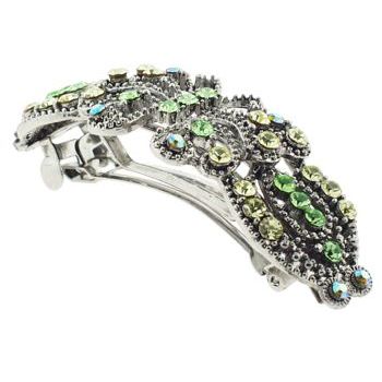 Karen Marie - Filigree Butterfly Barrette - Peridot