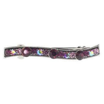 Karen Marie - Skinny Curved Crystal Barrette - Amethyst (1)