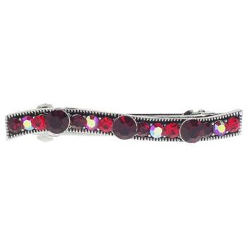 Karen Marie - Skinny Curved Crystal Barrette - Red (1)