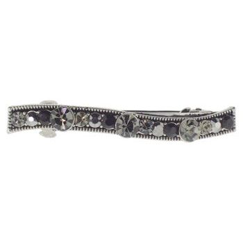 Karen Marie - Skinny Curved Crystal Barrette - Smoke (1)