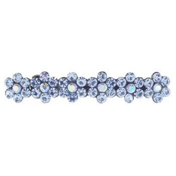 Karen Marie - Straight Crystal Flower Barrette - Blue (1)