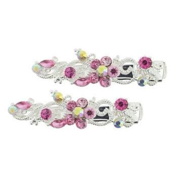 Karen Marie - Small Floral Clips - Pink (set of 2)