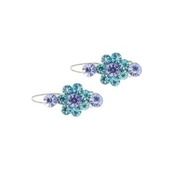 Karen Marie - Mini Crystal Cluster Barrettes - Blue (2)