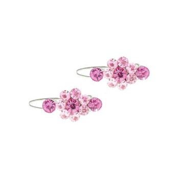 Karen Marie - Mini Crystal Cluster Barrettes - Pink (2)