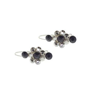 Karen Marie - Mini Crystal Cluster Barrettes - Black (2)