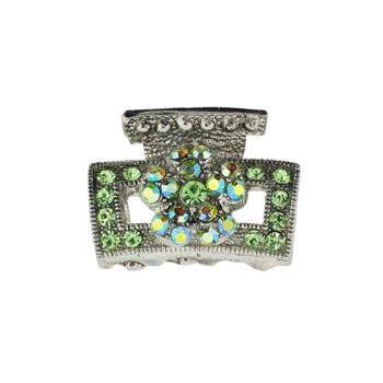 Karen Marie - Mini Crystal Large Flower Jaw Clip - Peridot (1)