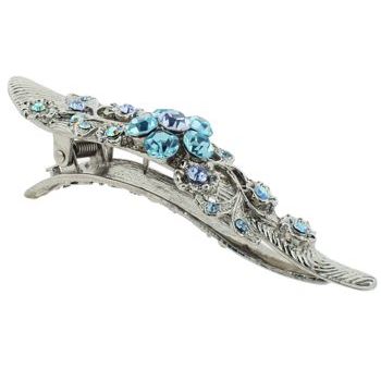 Karen Marie - Crystal Flower Filigree Jaw - Blue (1)