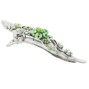 Karen Marie - Crystal Flower Filigree Jaw - Green (1)