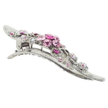 Karen Marie - Crystal Flower Filigree Jaw - Soft Pink (1)