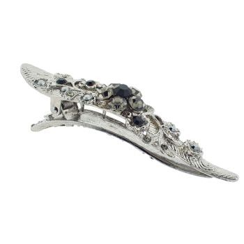 Karen Marie - Crystal Flower Filigree Jaw - Black (1)