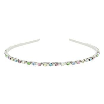 Karen Marie - Crystal Studded Headband - Silver w/Assorted Colors