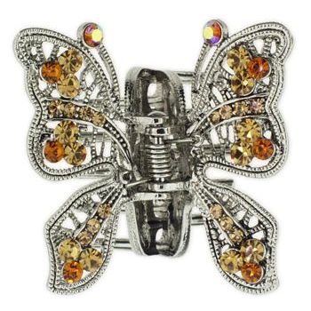 Karen Marie - Small Filigree Butterfly Jaw - Amber (1)