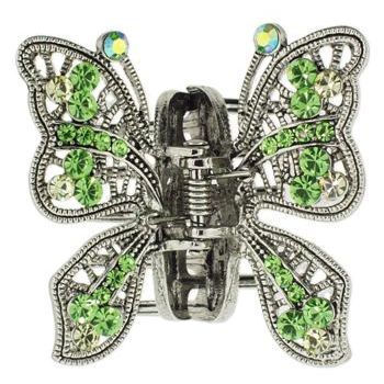 Karen Marie - Small Filigree Butterfly Jaw - Green (1)