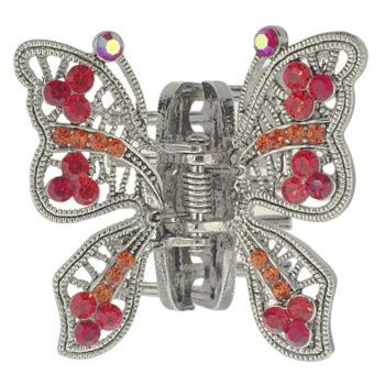 Karen Marie - Small Filigree Butterfly Jaw - Red (1)