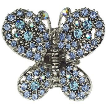 Karen Marie - Crystal Butterfly Claw - Blue (1)