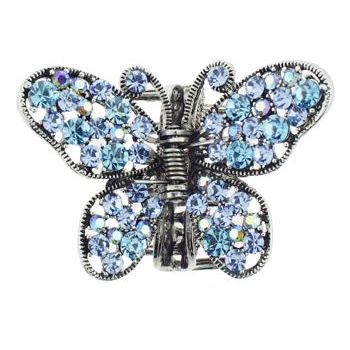 HB HairJewels - Kara Collection - Crystal Butterfly Claw - Light & Dark Blue (1)