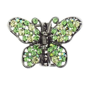 HB HairJewels - Kara Collection - Crystal Butterfly Claw - Light & Dark Green (1)